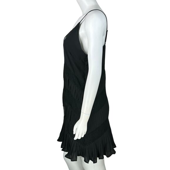 Greylin Mini Slip Dress Medium Romantic Whimsigoth Lace Pleated Grunge Flapper - Picture 7 of 11